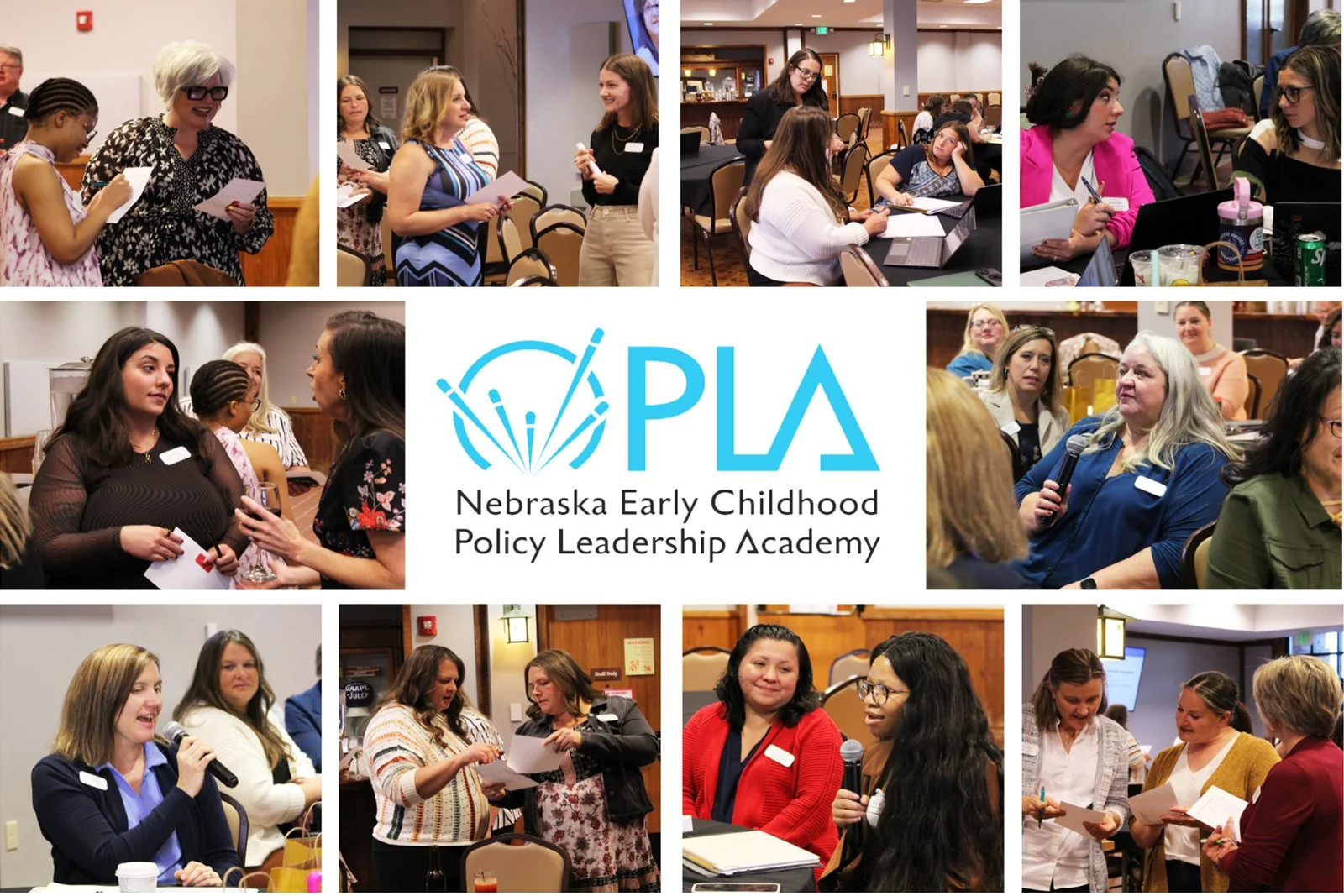 Collage of photographs showing scenes from the 2024-25 Early Childhood Policy Leadership Academy program.