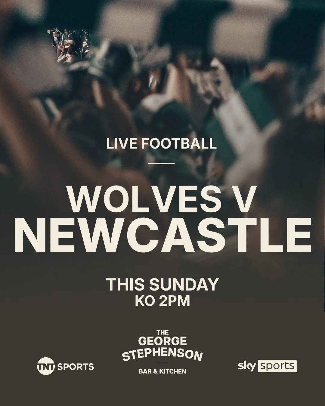 It&rsquo;s matchday!🖤⚪ 
Watch Newcastle take on Wolves at 2pm, live at The George! Stick around after the match and catch David Stoker live from 6pm 🎶