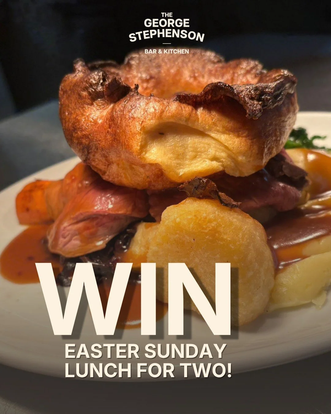 🐣 COMPETITION TIME 🐣

WIN Sunday Lunch for TWO this Easter Sunday at The George Stephenson 🍽️🍻

To enter:
👉 Make sure you&rsquo;re following @TheGeorgeStephenson
👉 Share this post
👉 Tag who you&rsquo;d bring with you (the more comments = more 