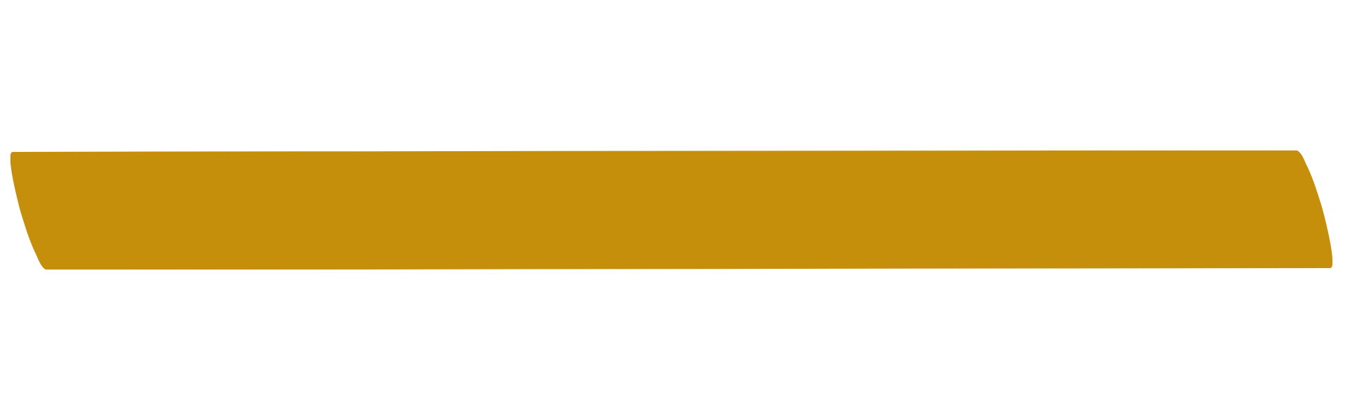 Gold-colored horizontal bar with the text 'Hello, world!'