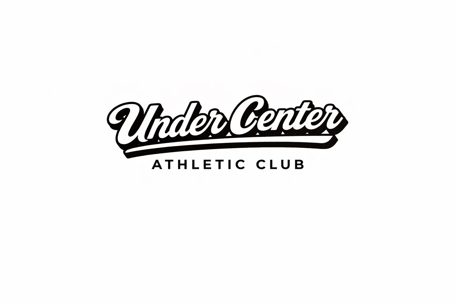 Logo for Under Center Athletic Club with black text on a white background