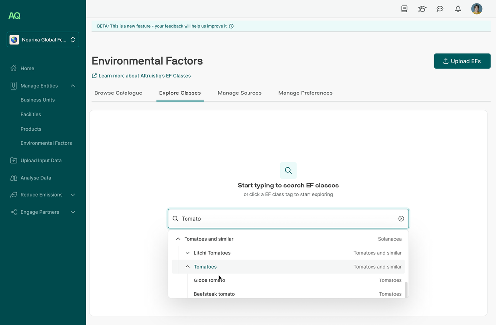 Altruistiq emission factor management