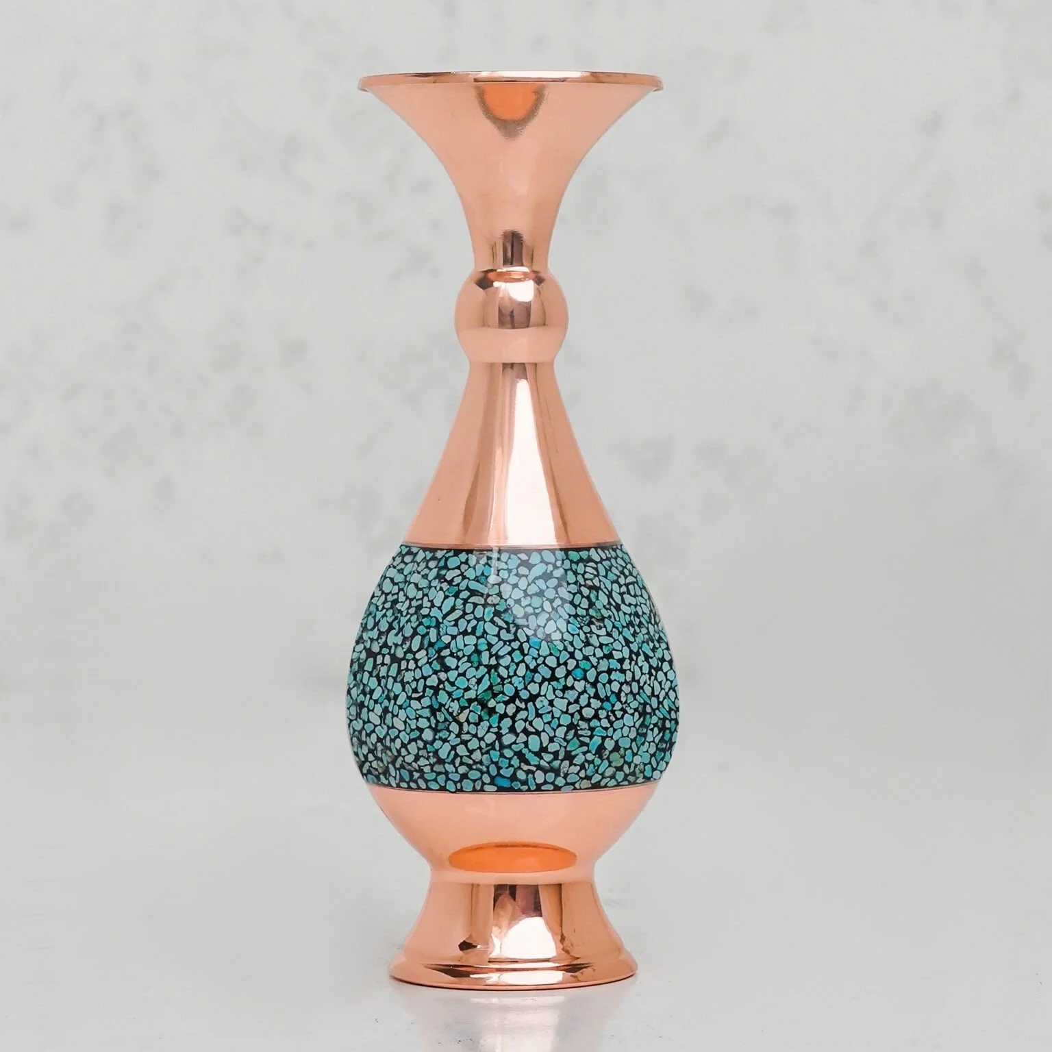 Turquoise Inlaid Copper Vase