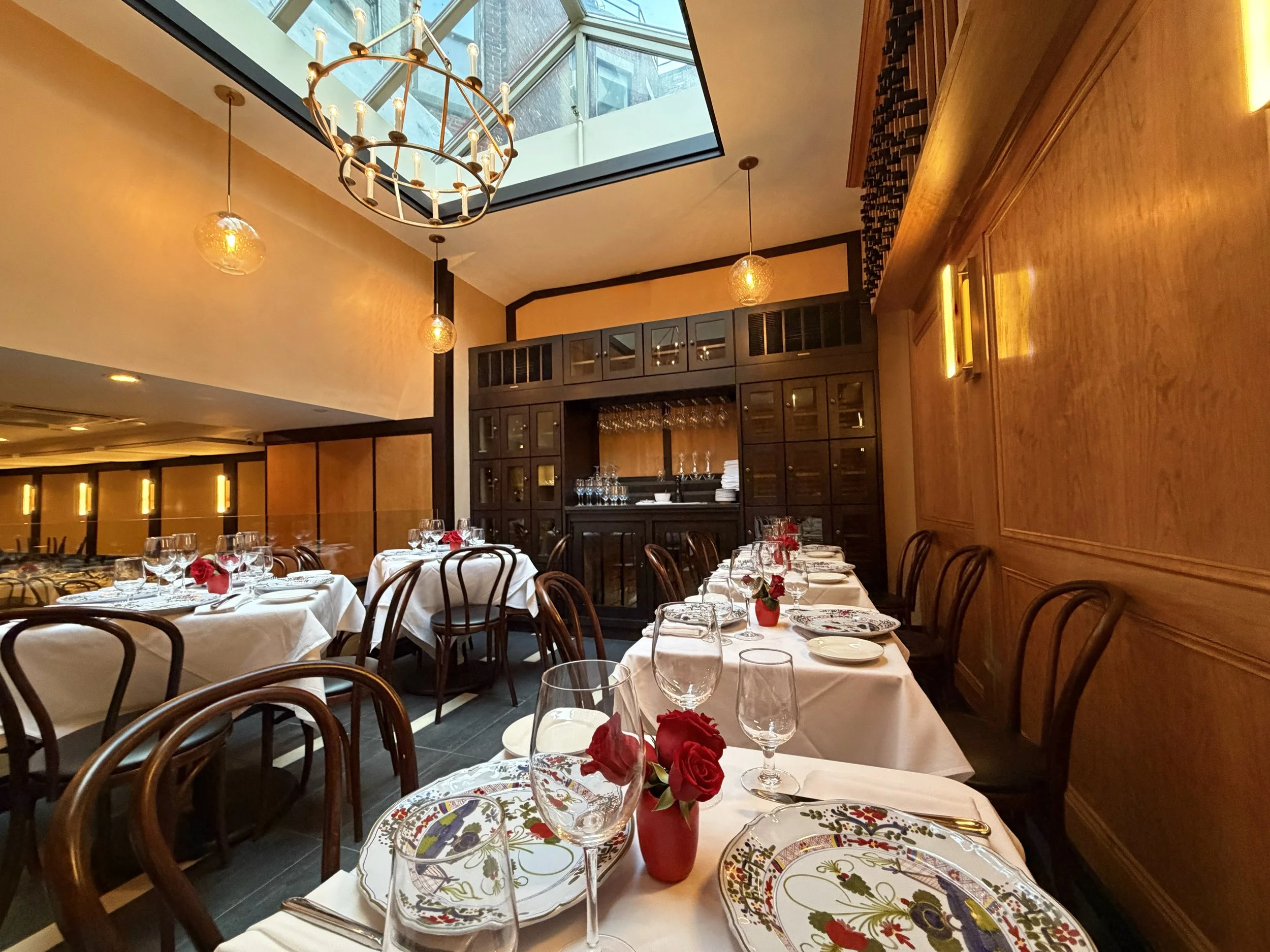 Paola's Restaurant upper balcony area with skylight