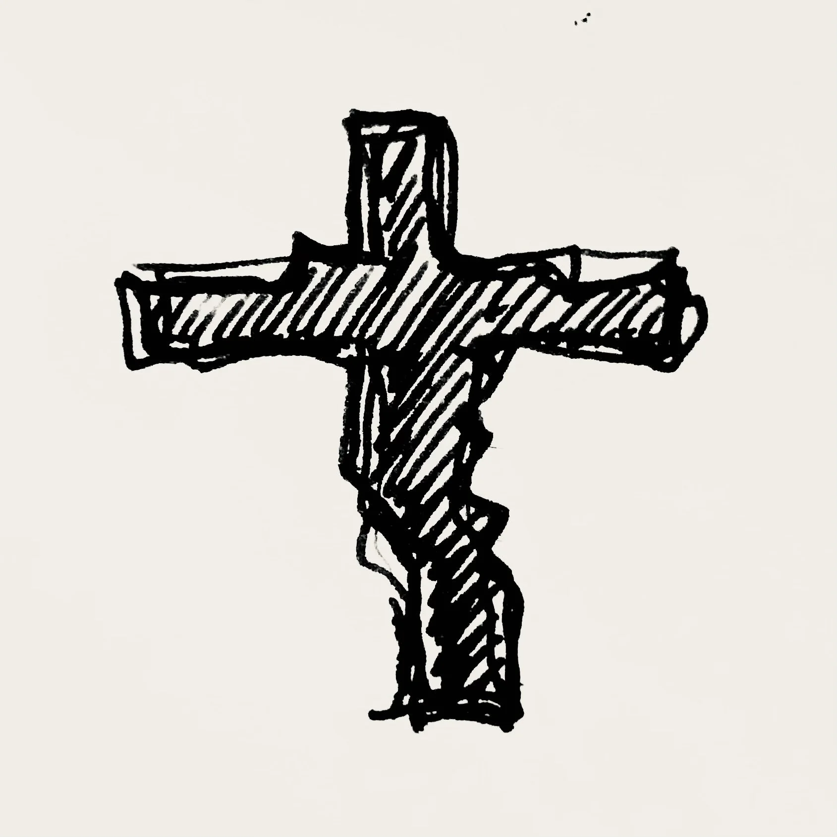 Skizze eines Kreuzes.