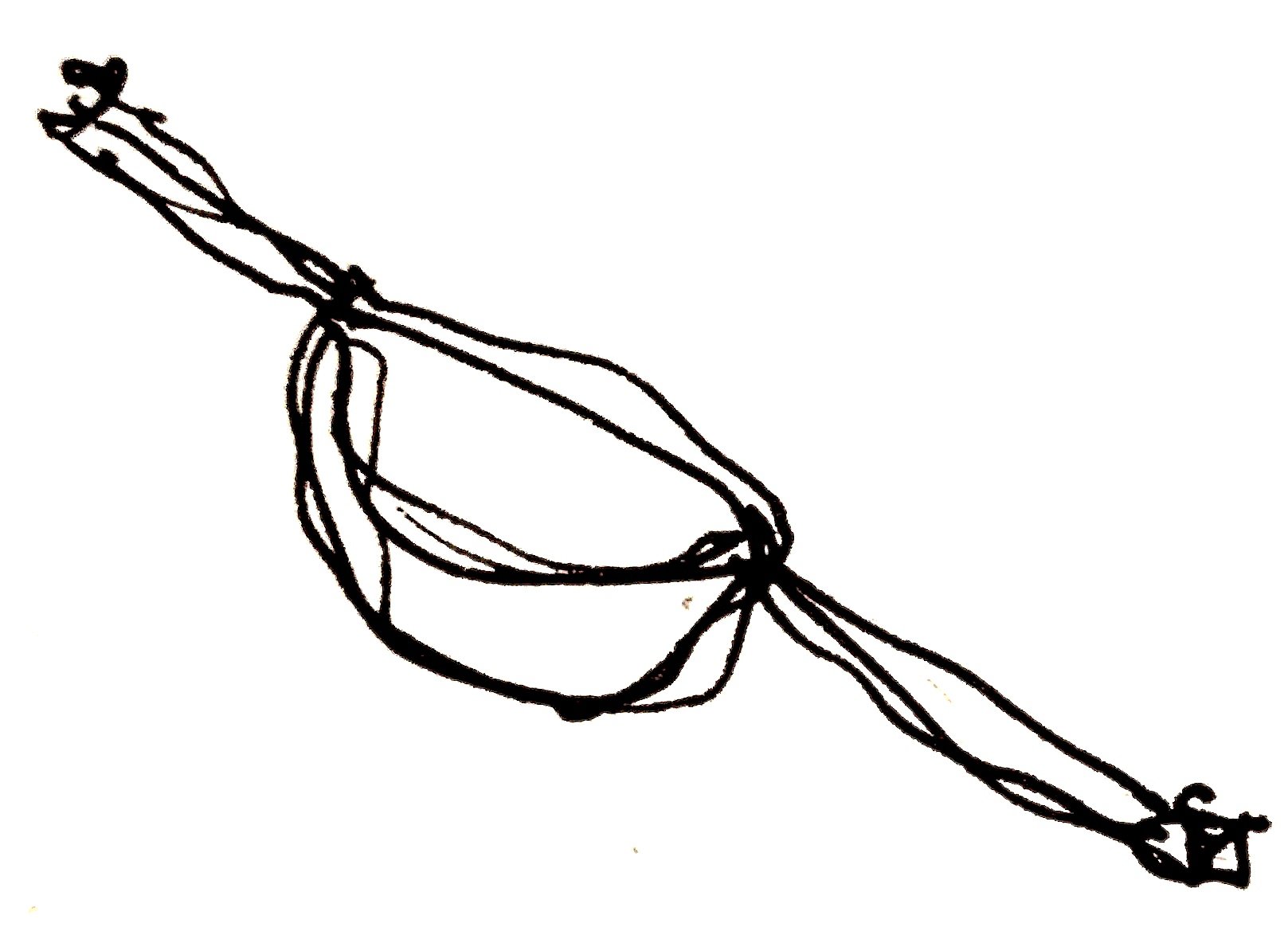 Handgezeichnete Tasche mit Schulterriemen