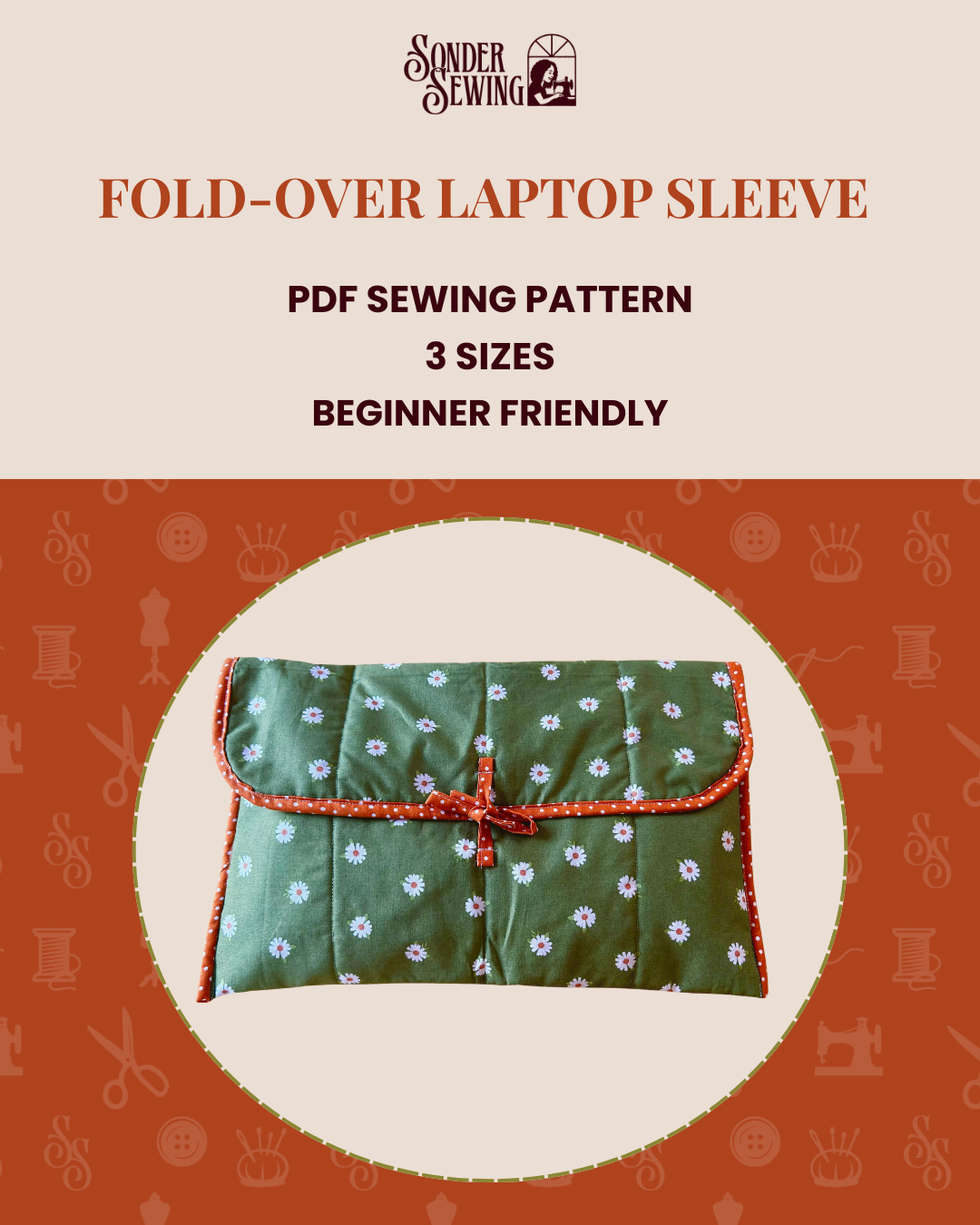 Fold-Over Laptop Sleeve PDF Pattern