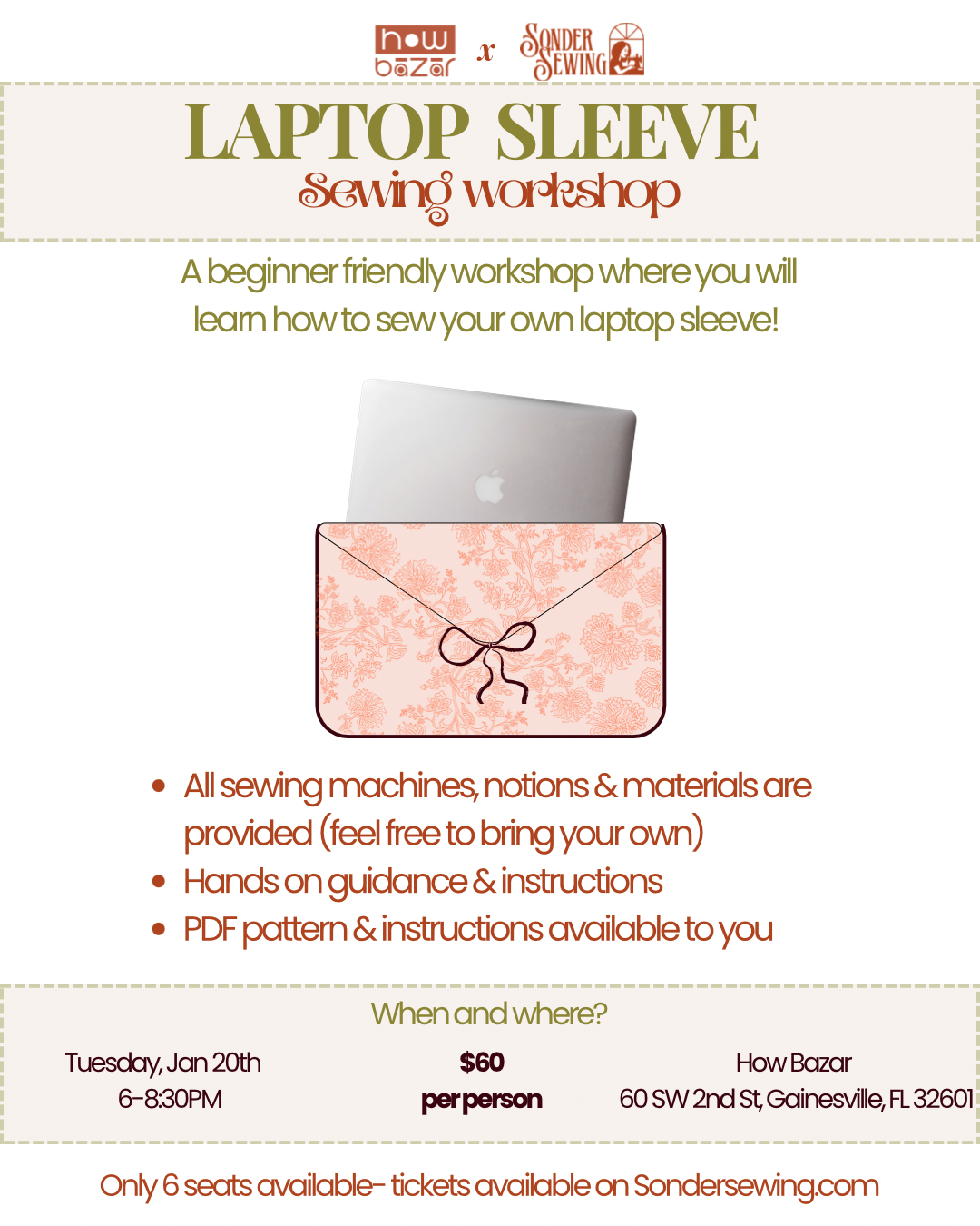 Laptop Sleeve Sewing Workshop