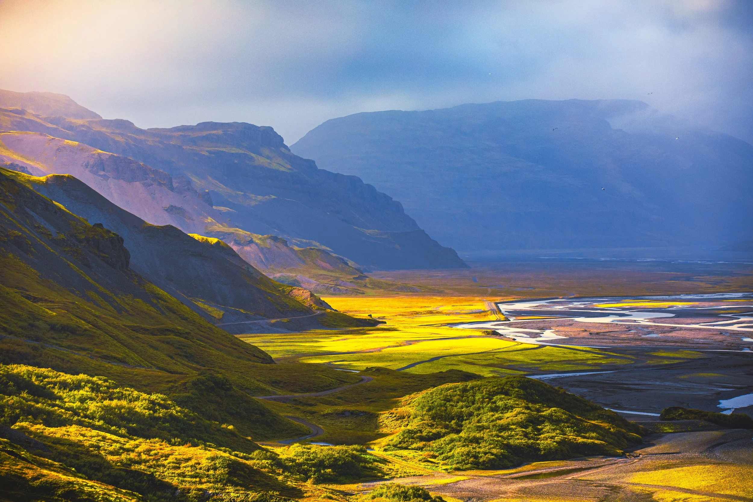 Light Breaking Through Clouds in Iceland