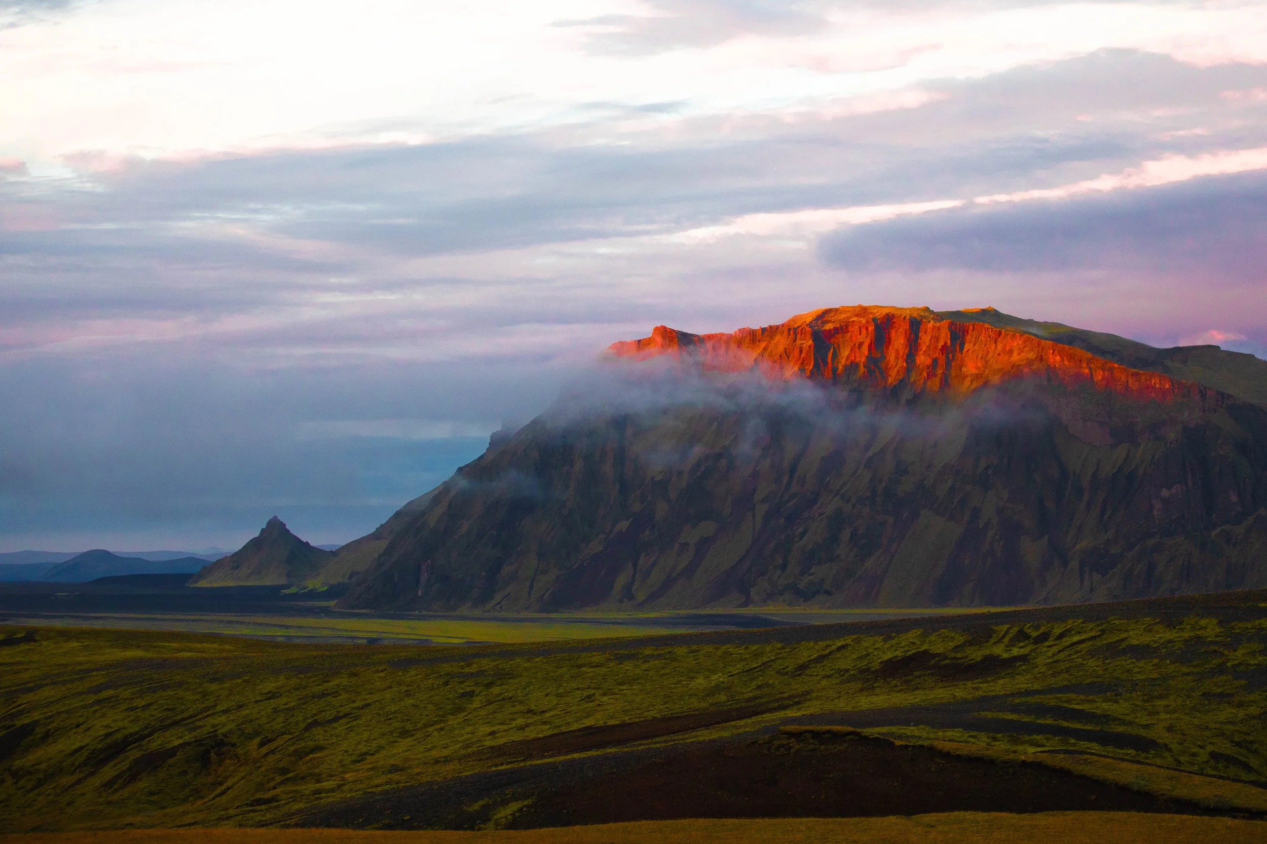 Changing Light Over Icelandic Mountains