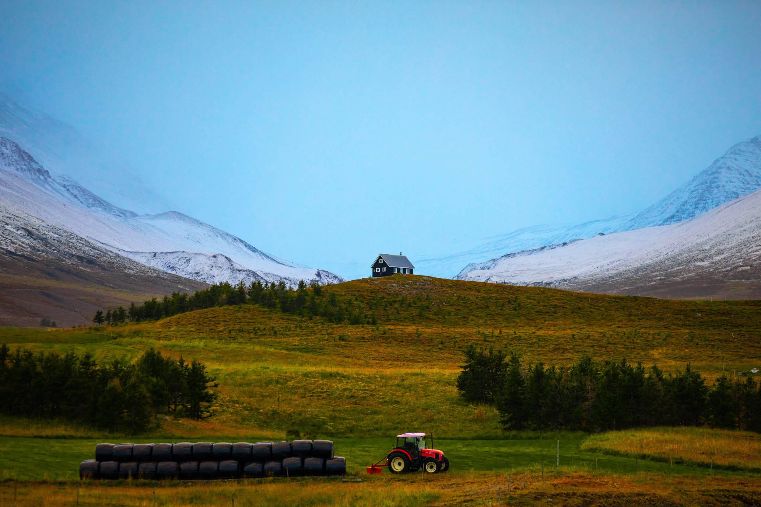 Icelandic Farm Landscape Between the Mountains