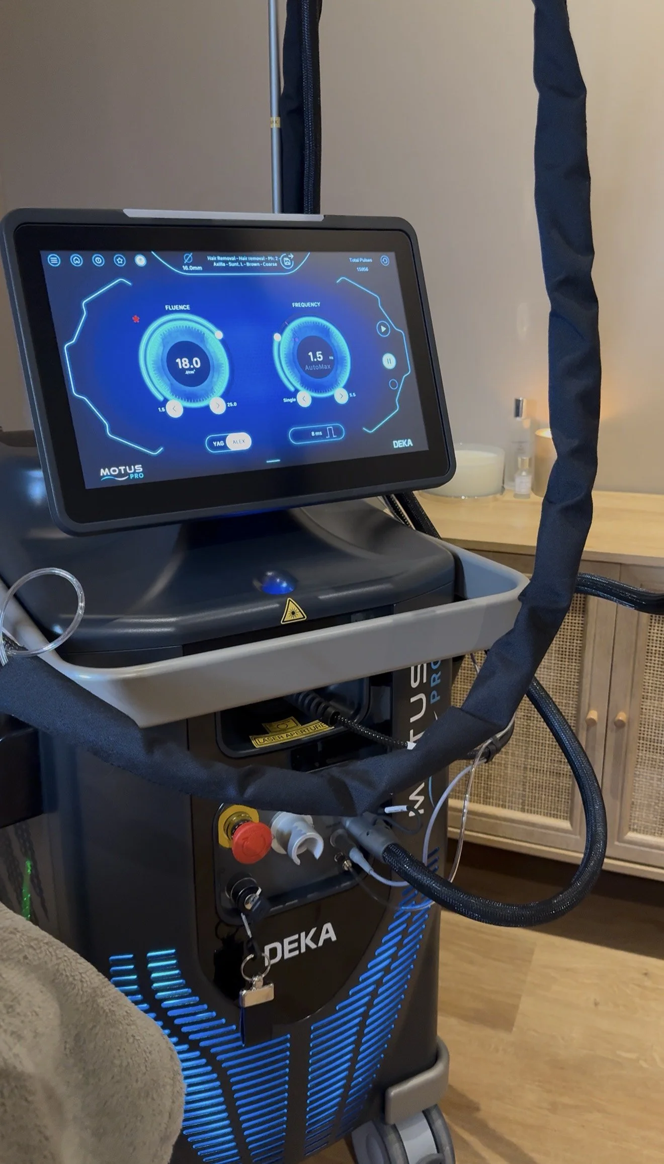 Client consultation and patch test for personalized laser treatment plan