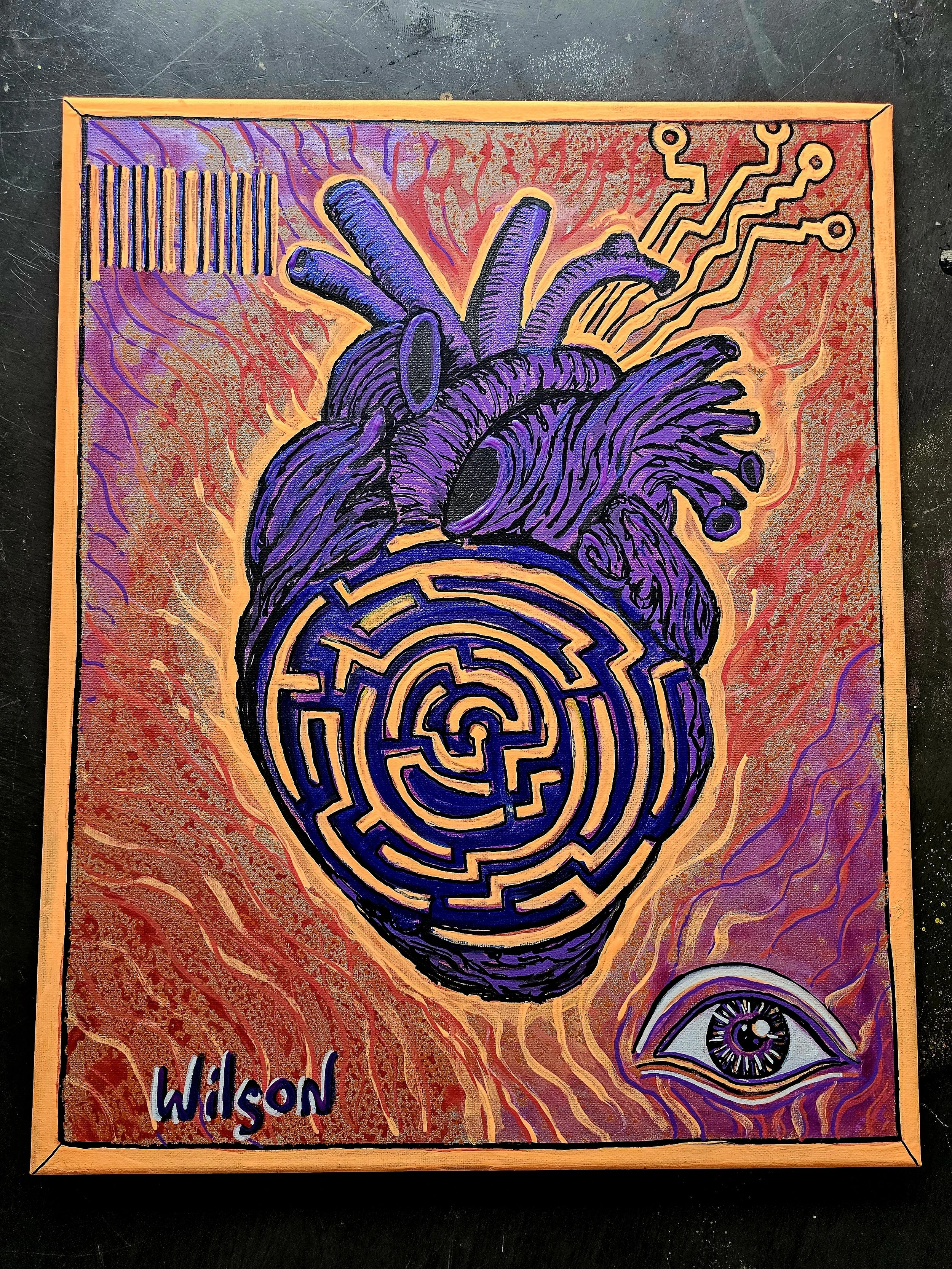 Acrylic on canvas. Heart of the matter