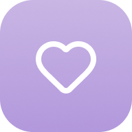 White heart outline on a purple background