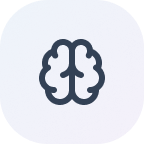 Icon of a brain on a purple background