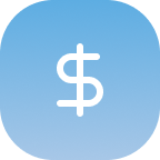 A white dollar sign on a blue sky background.