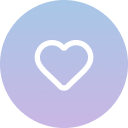 Pink background with a white heart outline