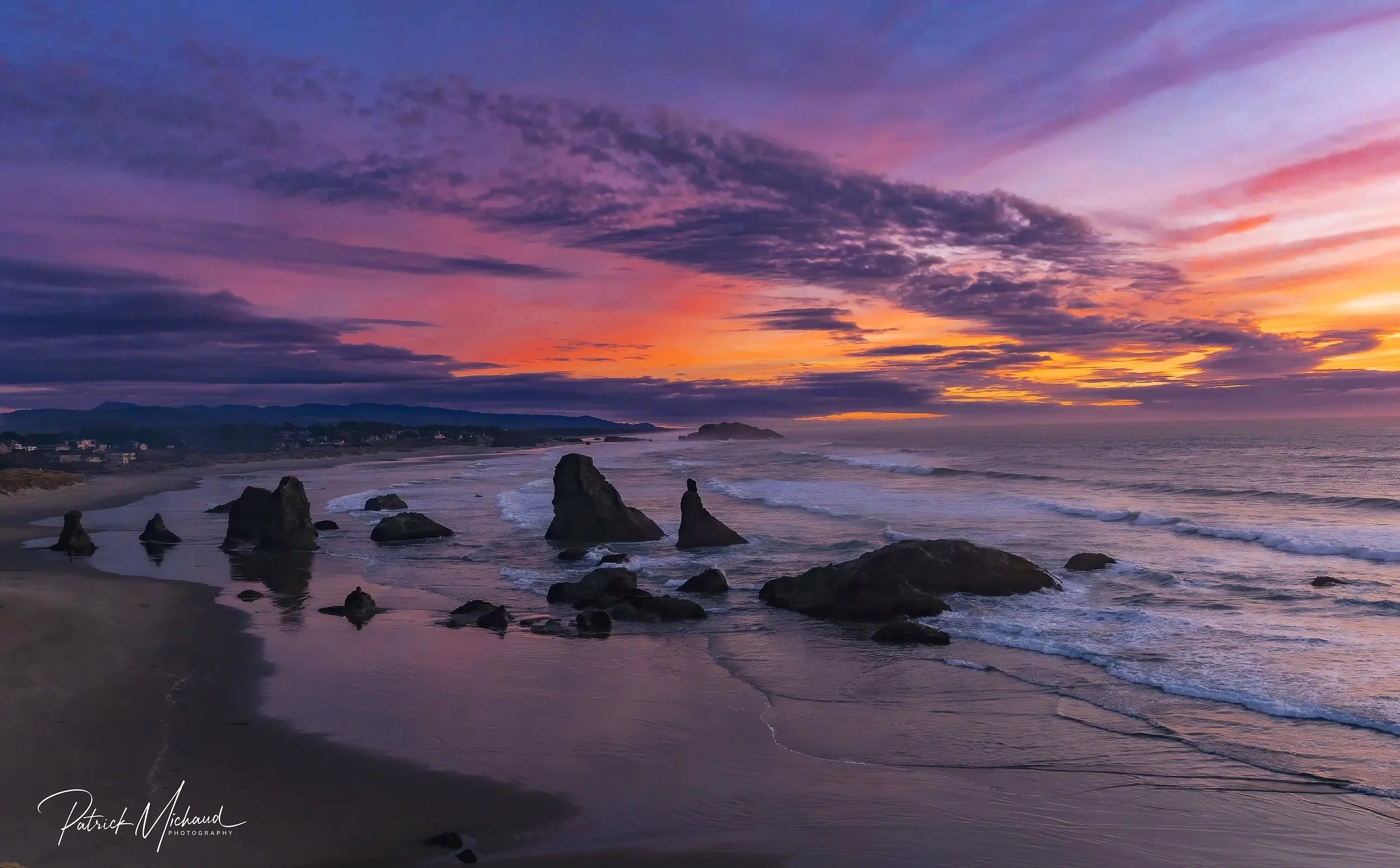 Sunset at Face Rock Beach, Bandon, Oregon 