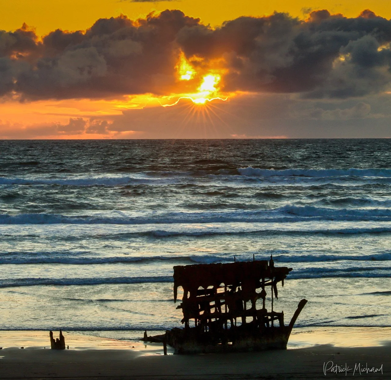 Sunset at the wreck of the Peter Iredale