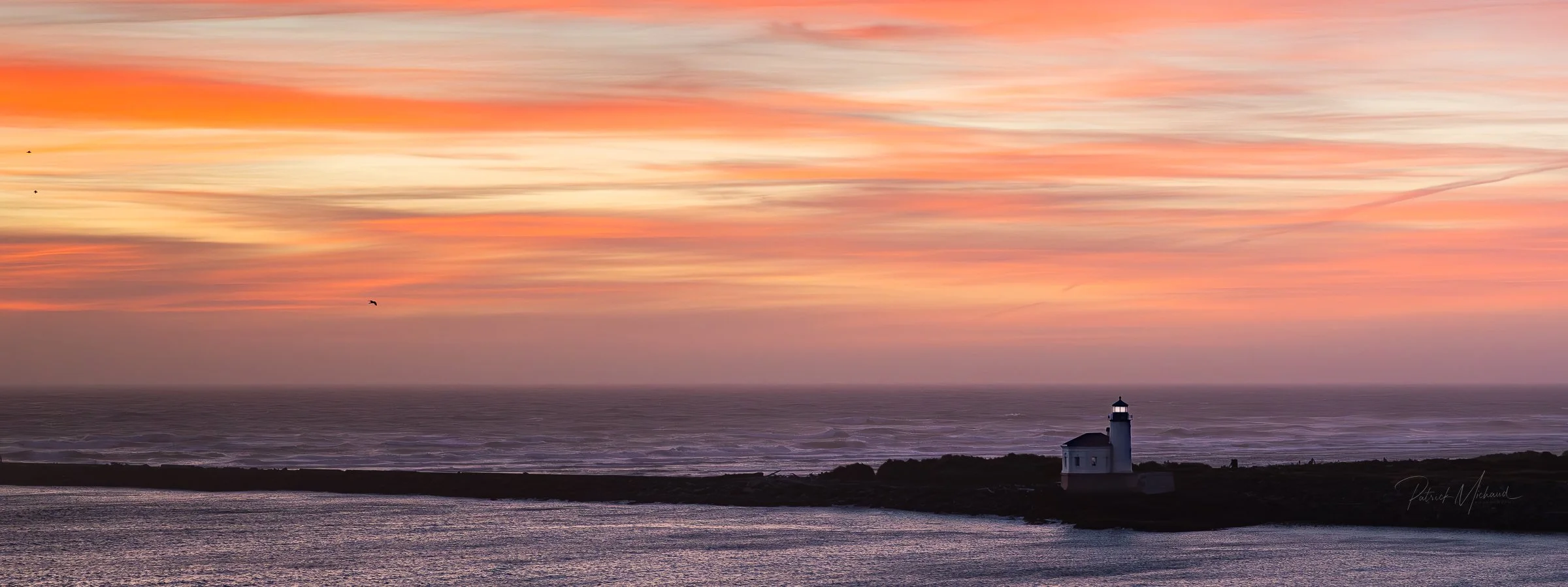 Coquille River Lighthouse Sunset Facebook Cover