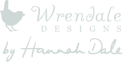 Logo for Wendale Designs by Hannah Dale featuring a silhouette of a chicken on the left and stylized text.