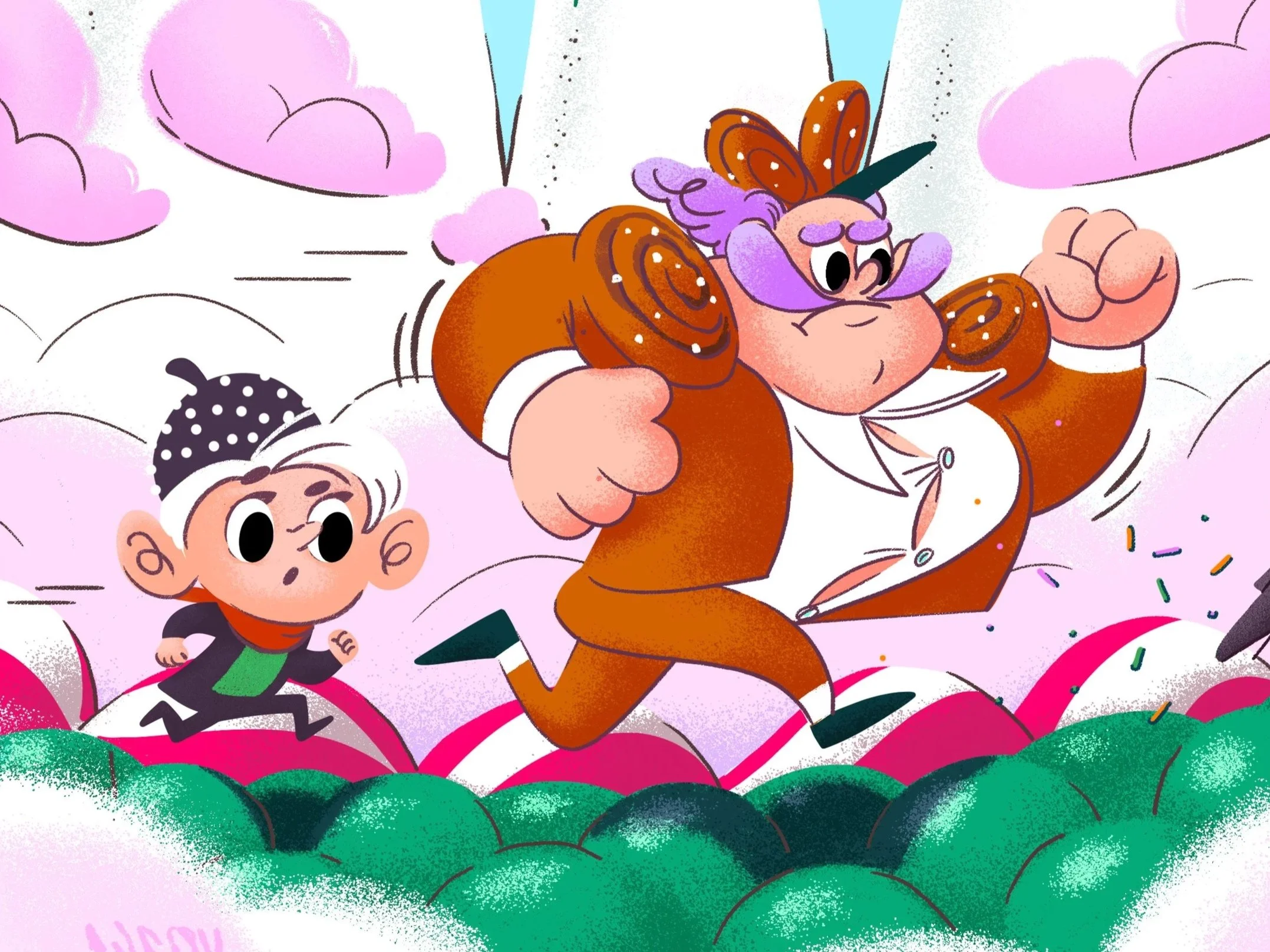 Komisario Korvapuusti | Kirjasarjan kuvitus