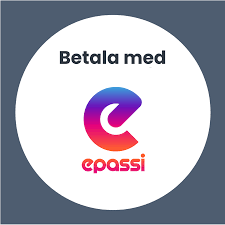 Epassi logo with the slogan 'Betala med' on a white circular background.