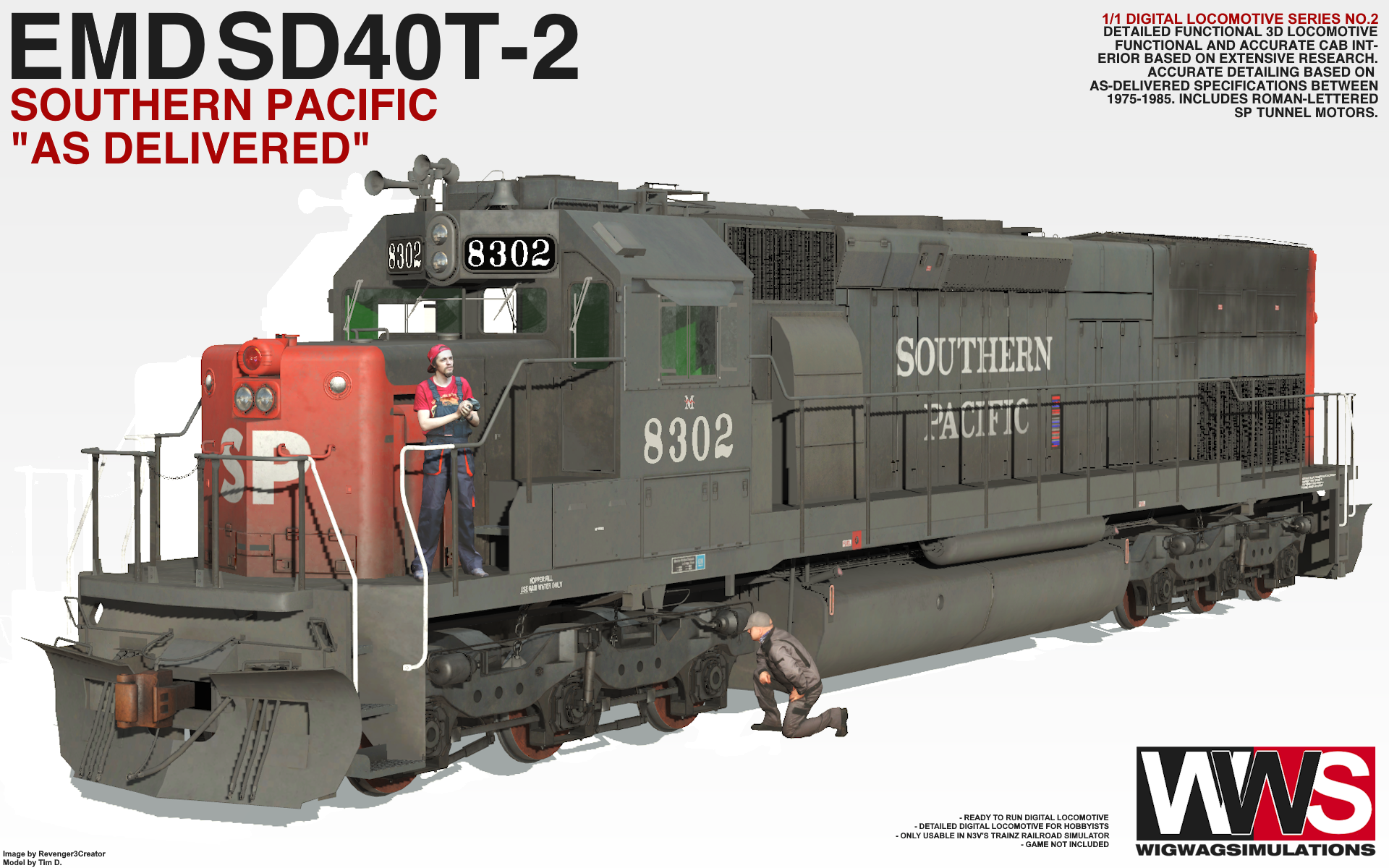 SP SD40T-2 As Delivered-1990 Pack