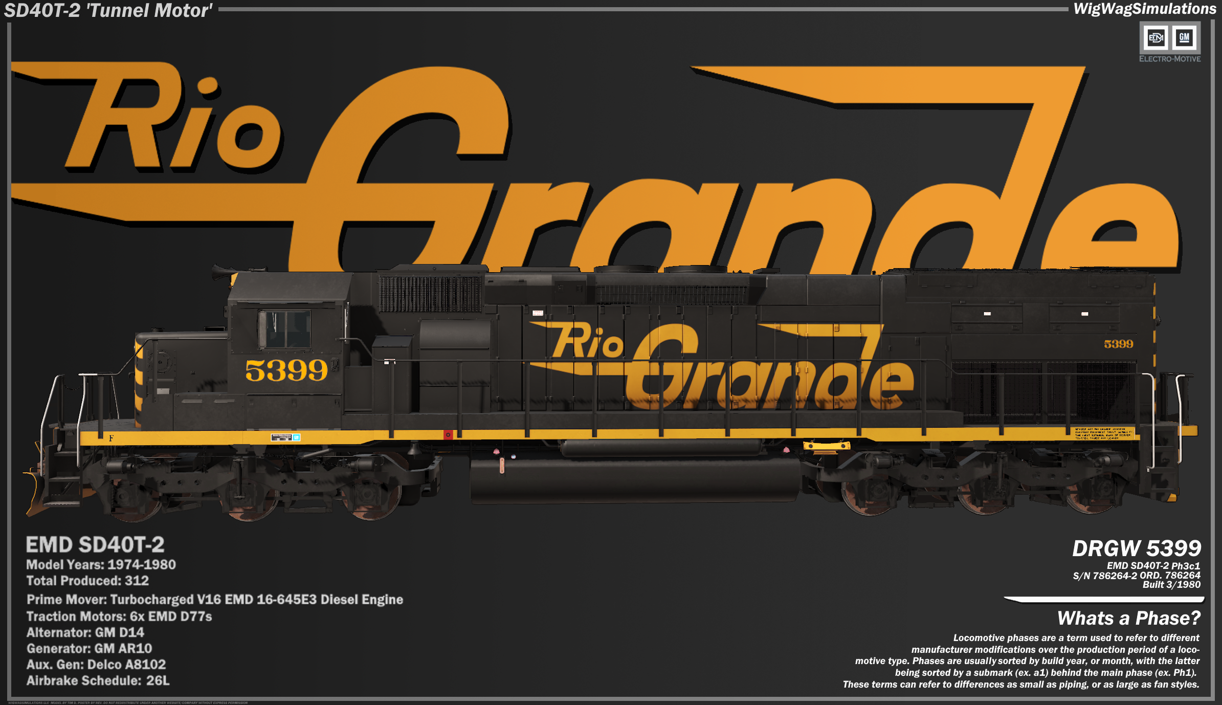 D&RGW Ph3c1  SD40T-2