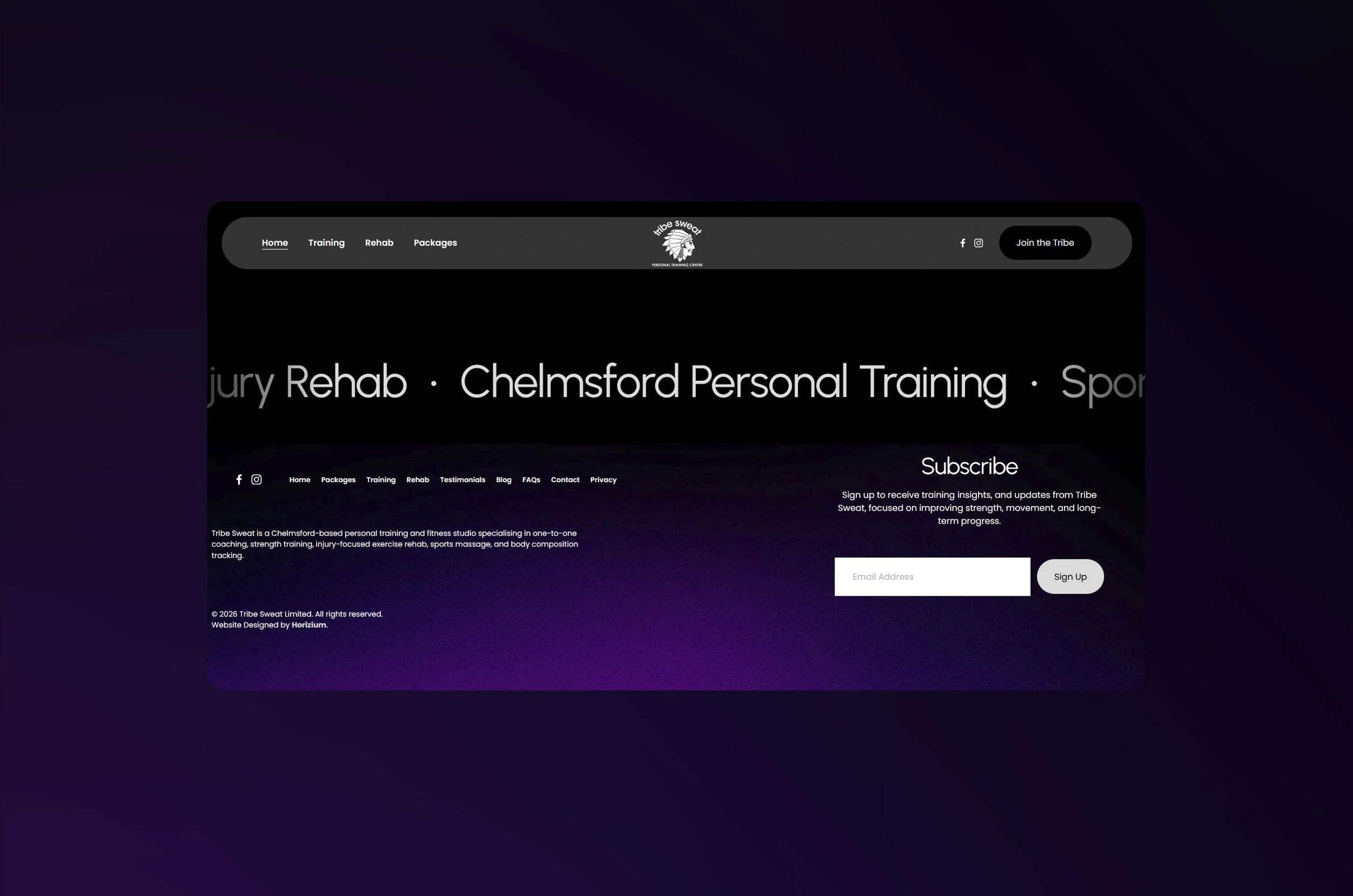 Personal Training Website Design Essex & London
