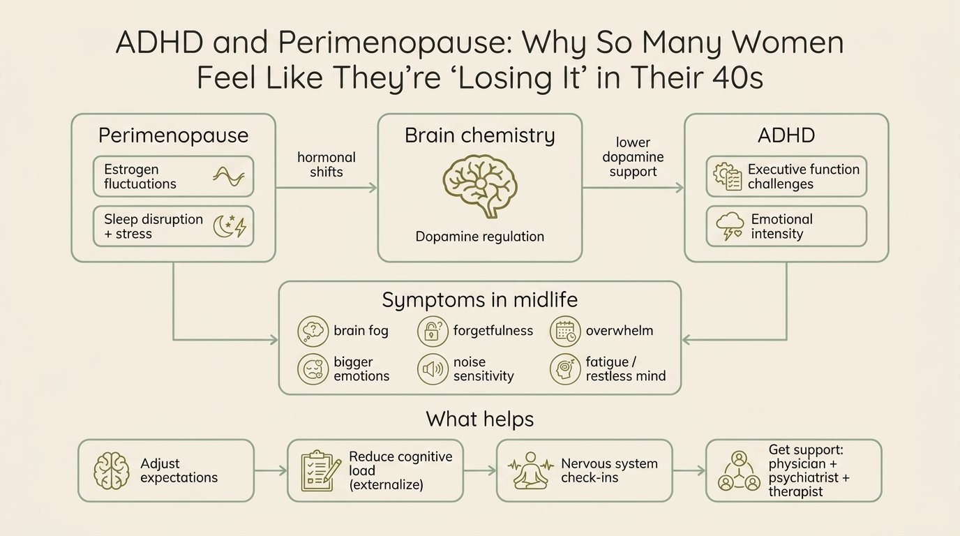 ADHD and Perimenopause: Why So Many Women Feel Like They’re “Losing It” in Their 40s