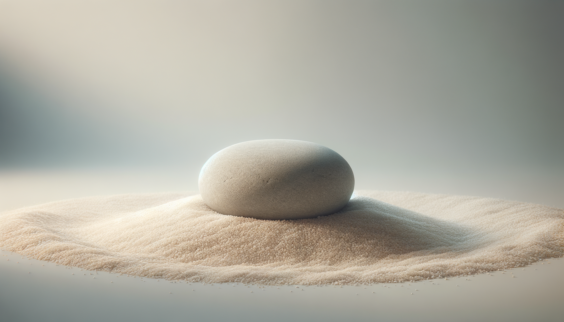 Serene rock in the sand, meditative scene