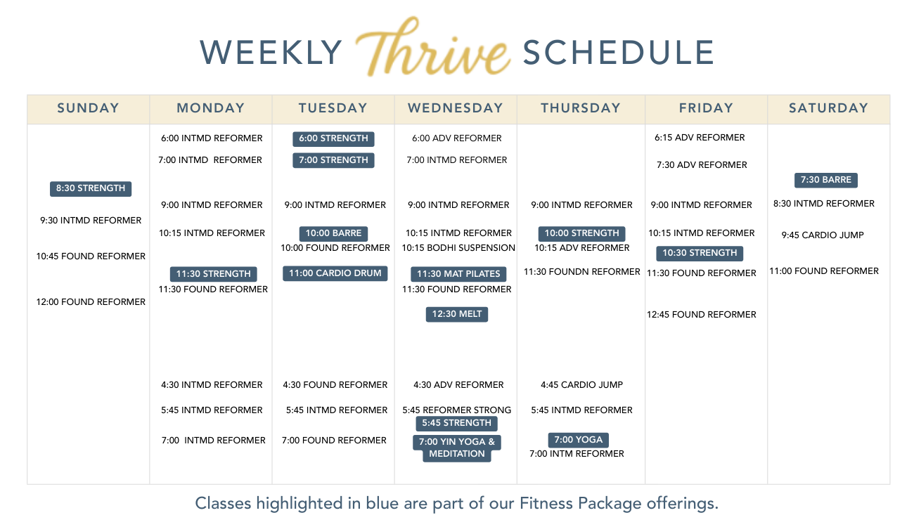 Thrive Weekly Schedule