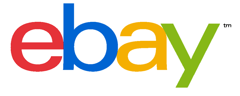 The eBay logo in colorful letters on a black background.