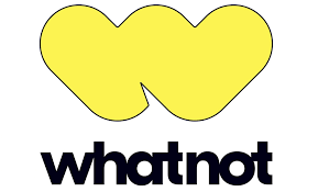 Yellow W shape above the word 'whatnot' in lowercase black letters.