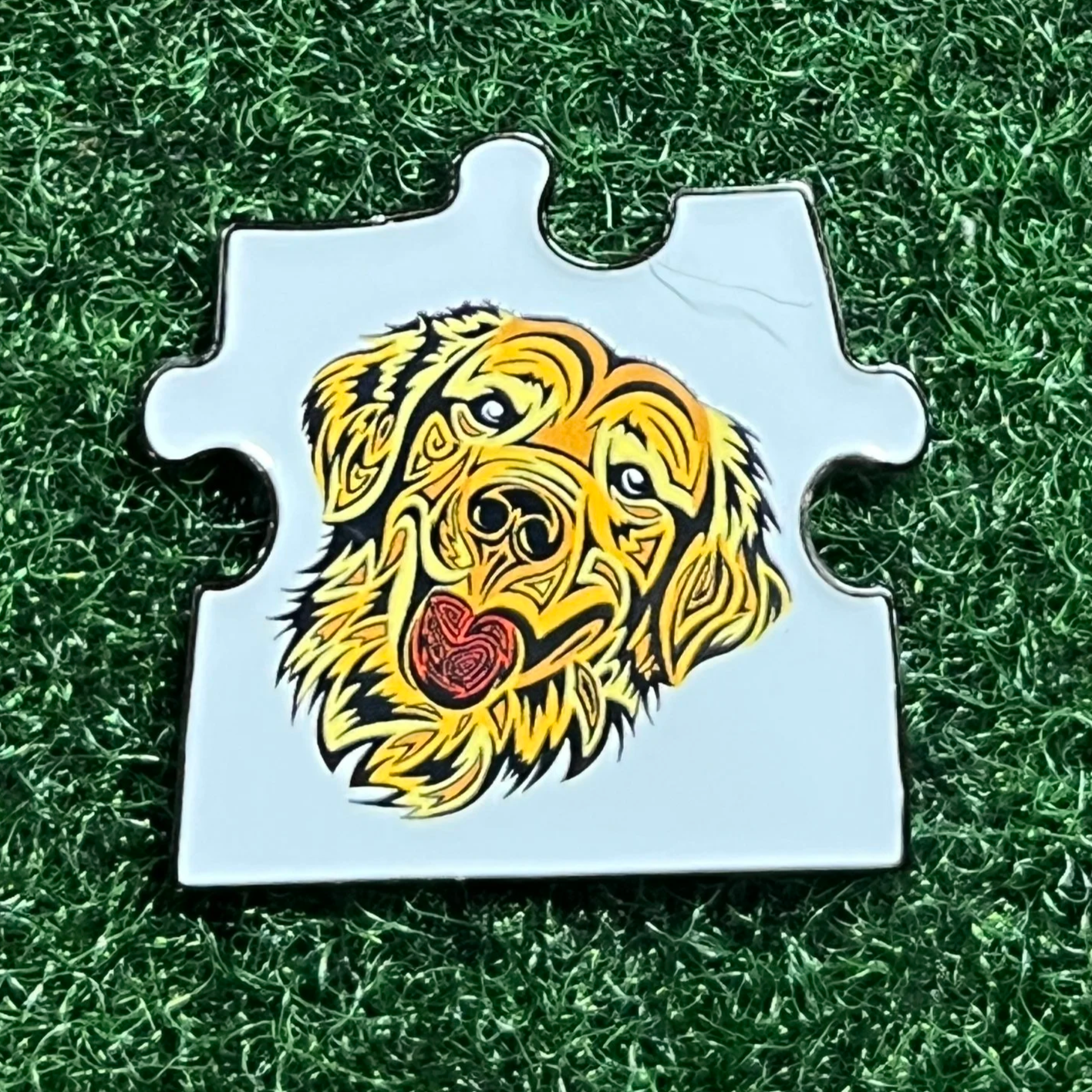 Dog Puzzle Piece Ballmarker