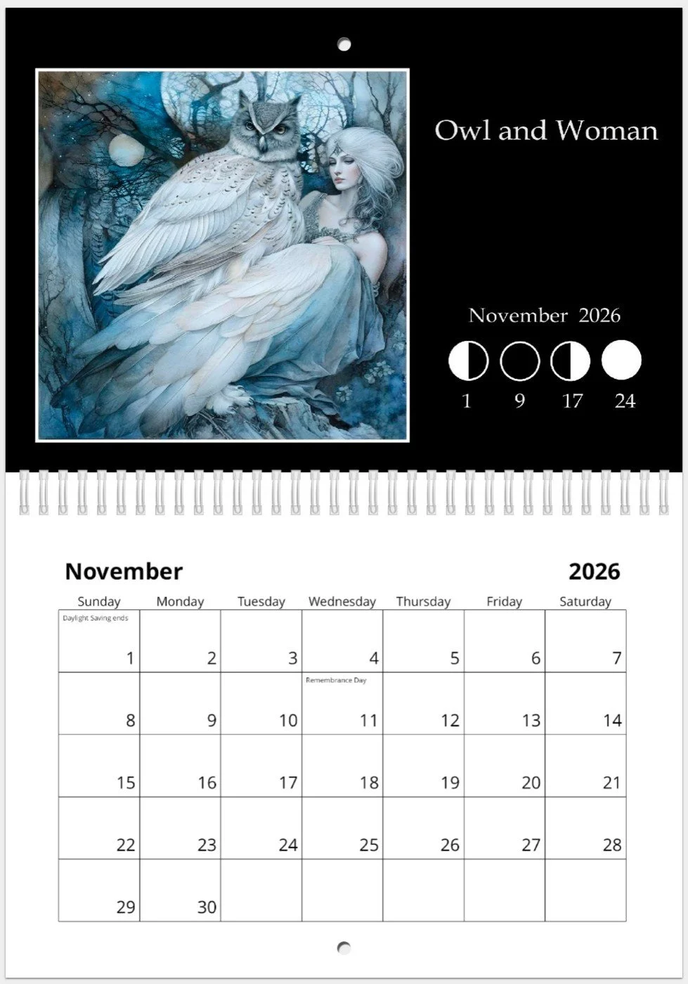 November - Owl and Woman