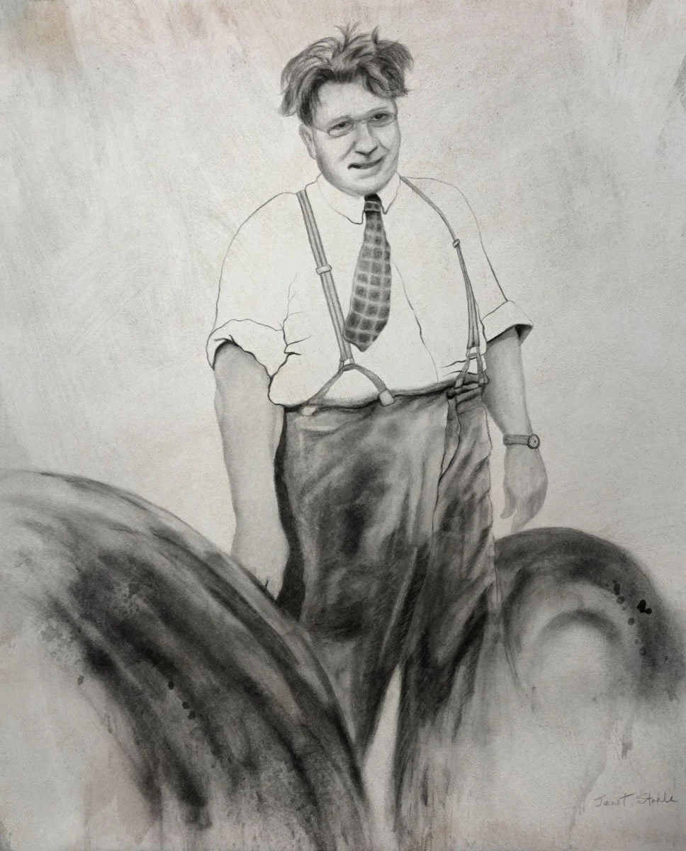 Grandpa Stahle Beside Car - Original sold, prints available