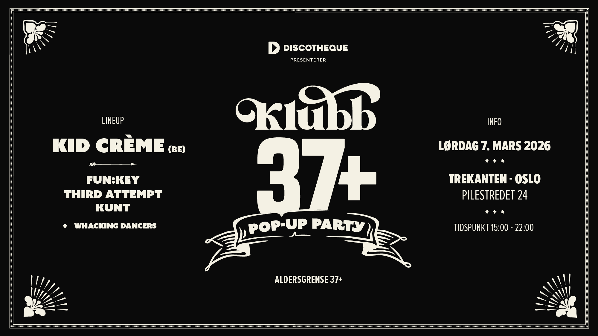 KLUBB 37+ POP-UP PARTY
