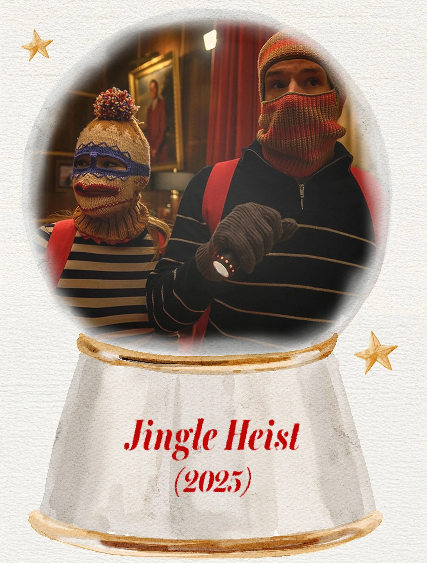 jingle heist movie picture inside a snow globe