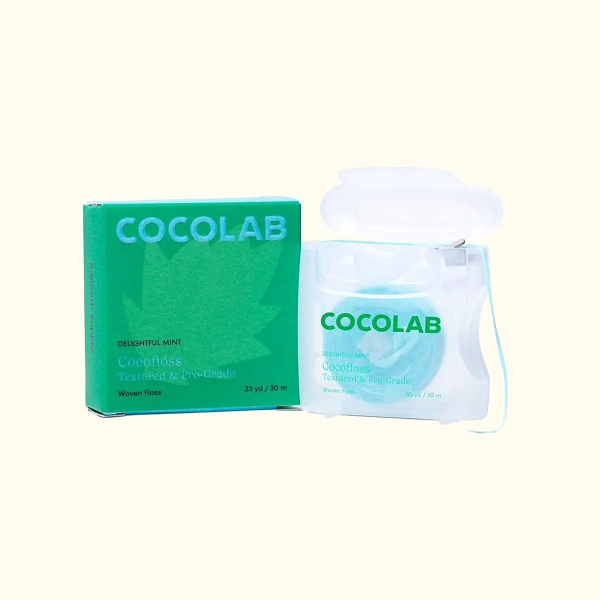 cocofloss by cocolab in a yellow background