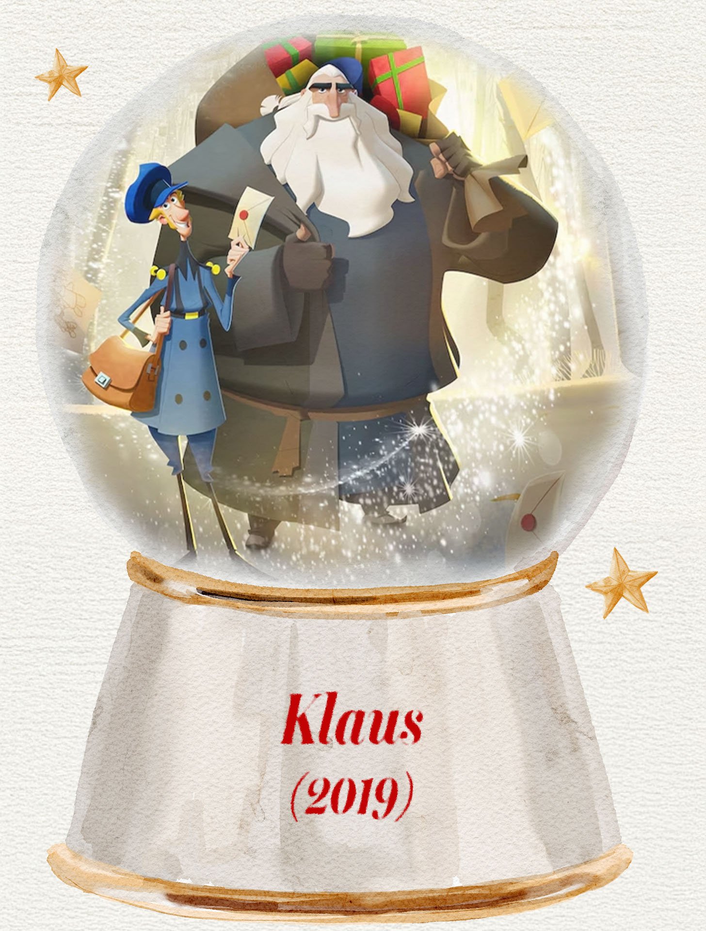 klaus christmas movie picture inside a snow globe