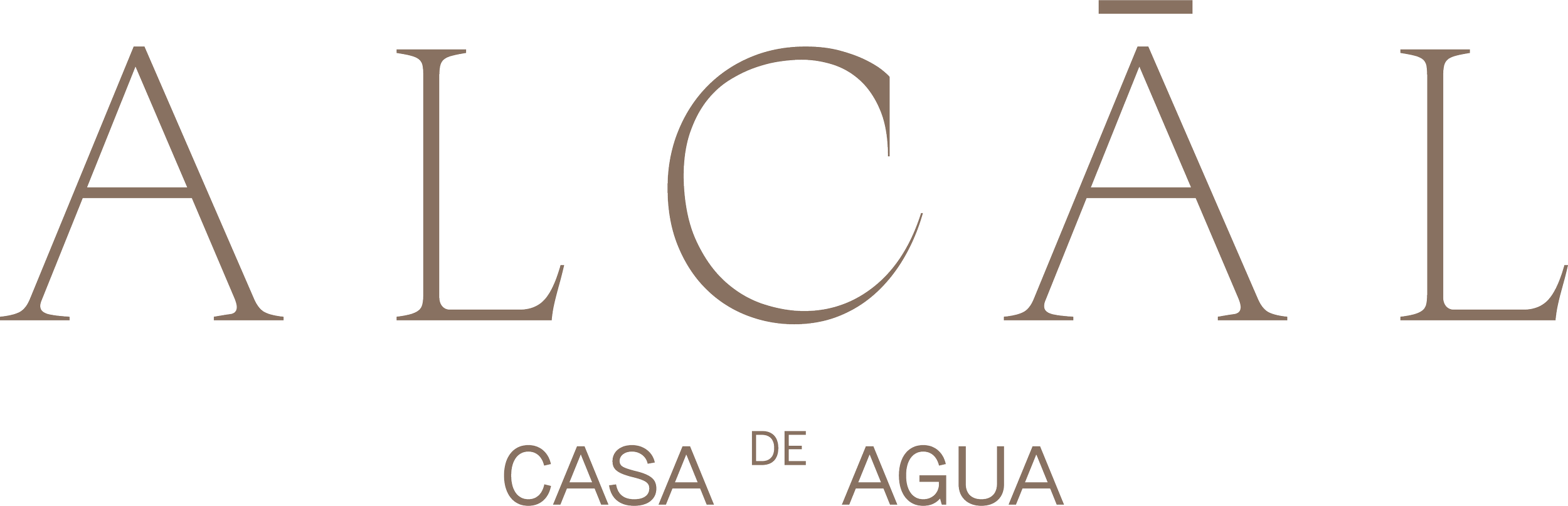 Texto que dice 'Alcal de Casa de Agua' en letras grandes y estilizadas.