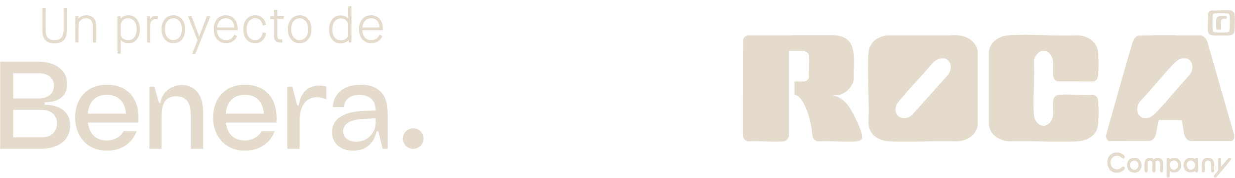 Texto en la imagen que dice: "Un proyecto de Benera. Roca Company".