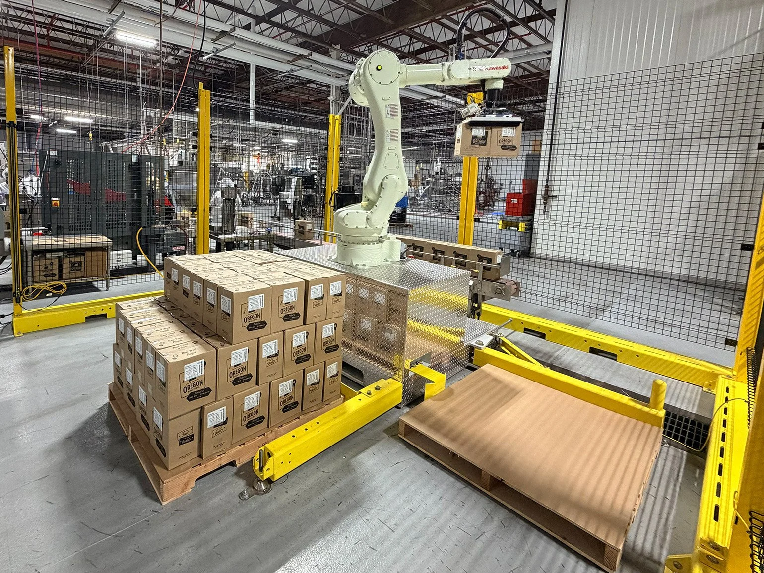 REAPER Palletizer stacking on 2 pallets