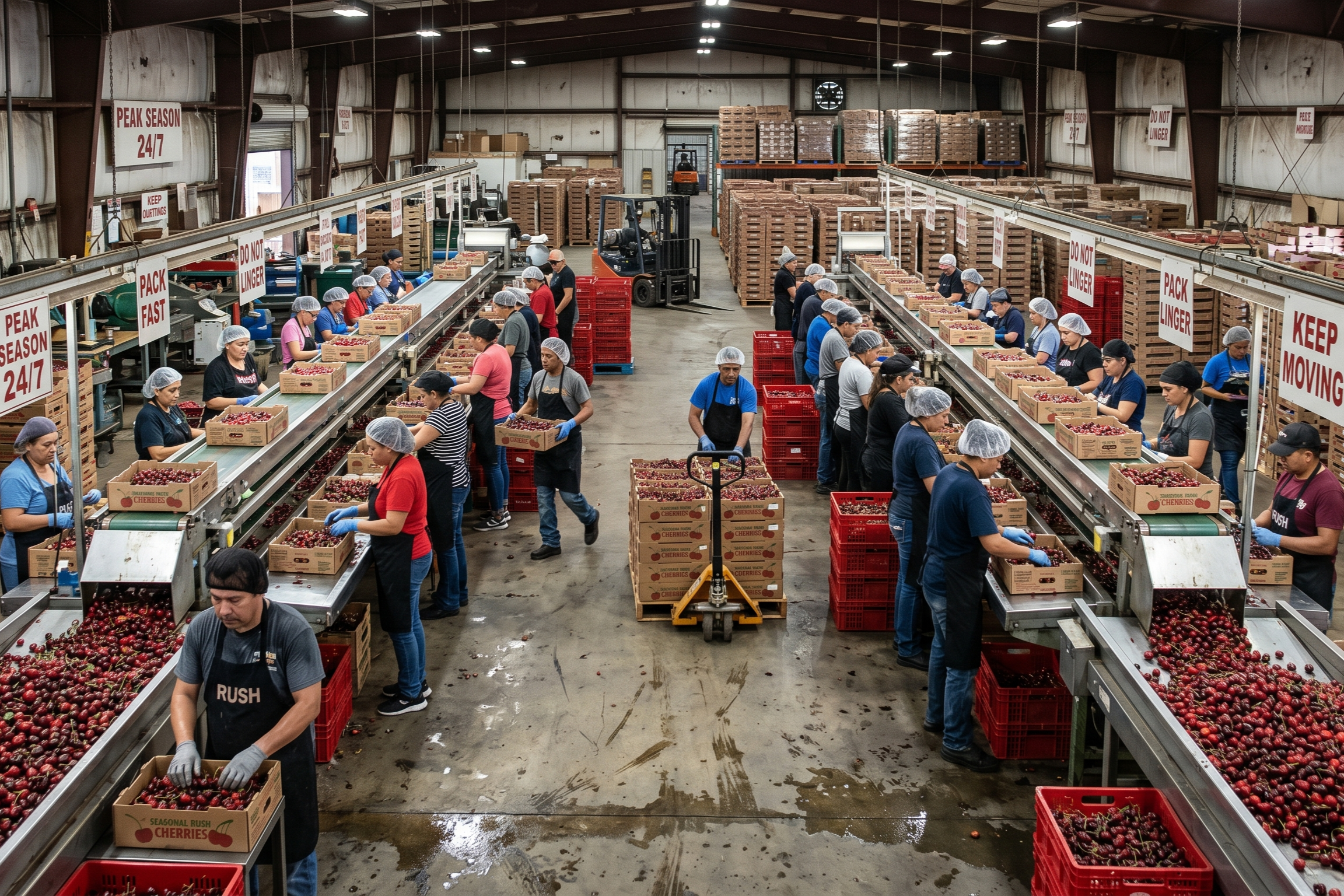 Cherry Packing Facility during peak season