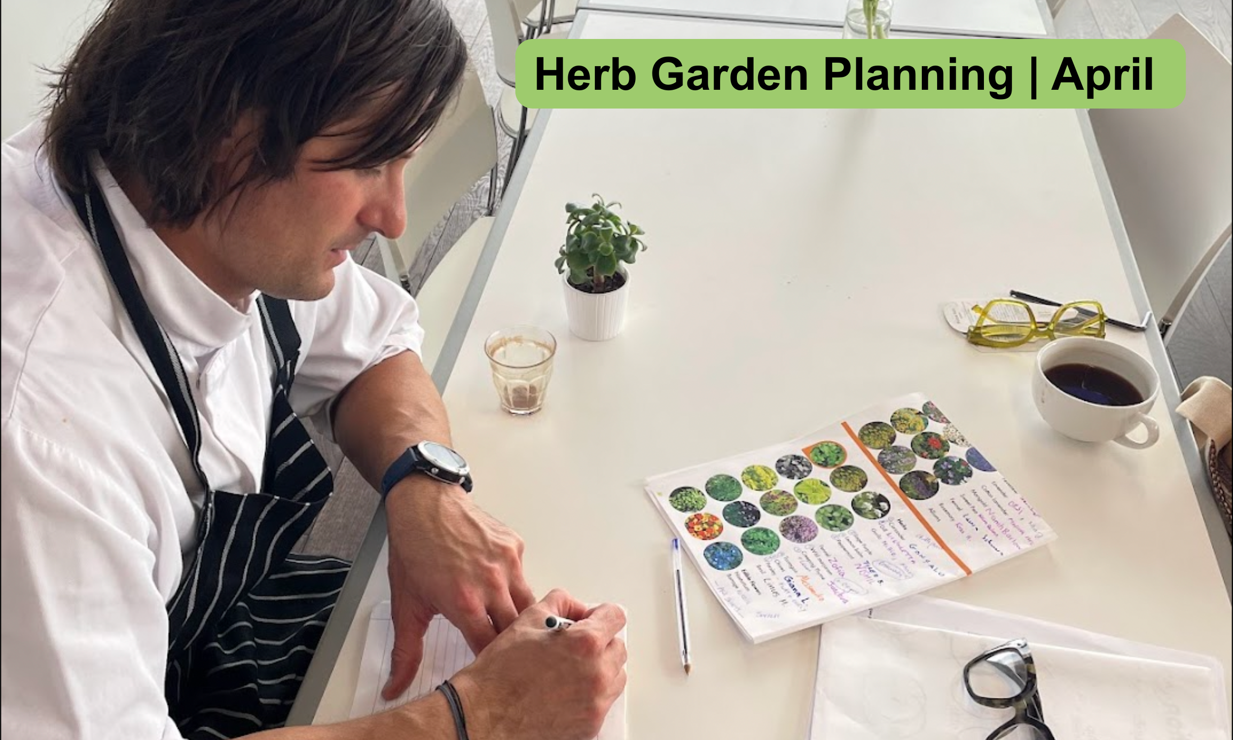 Planning a herb garden with the team that will use it is key to its success. The on-site chef, Marcin, prepares fresh salads daily so we plan which herbs can be used in the summer dishes and also added to flavour water.  