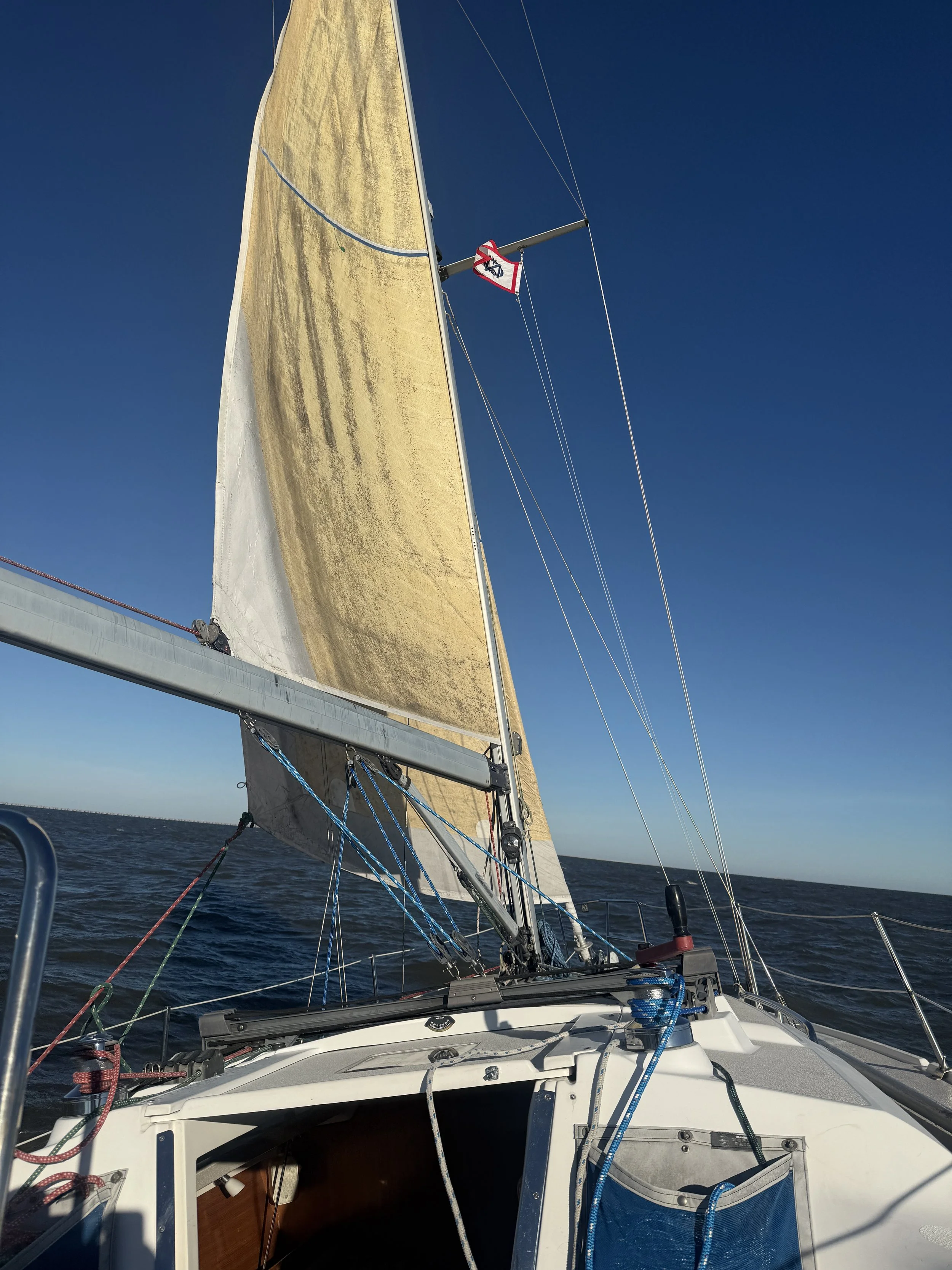 Windy Sailing Lesson on Lake Pontchartrain, New Orleans.