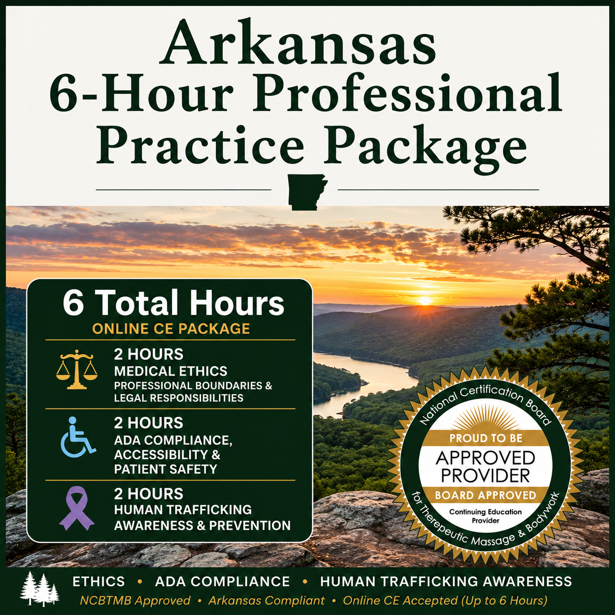 Arkansas 6 Hour Profession Package on an Arkansas River nature scene at sunset.