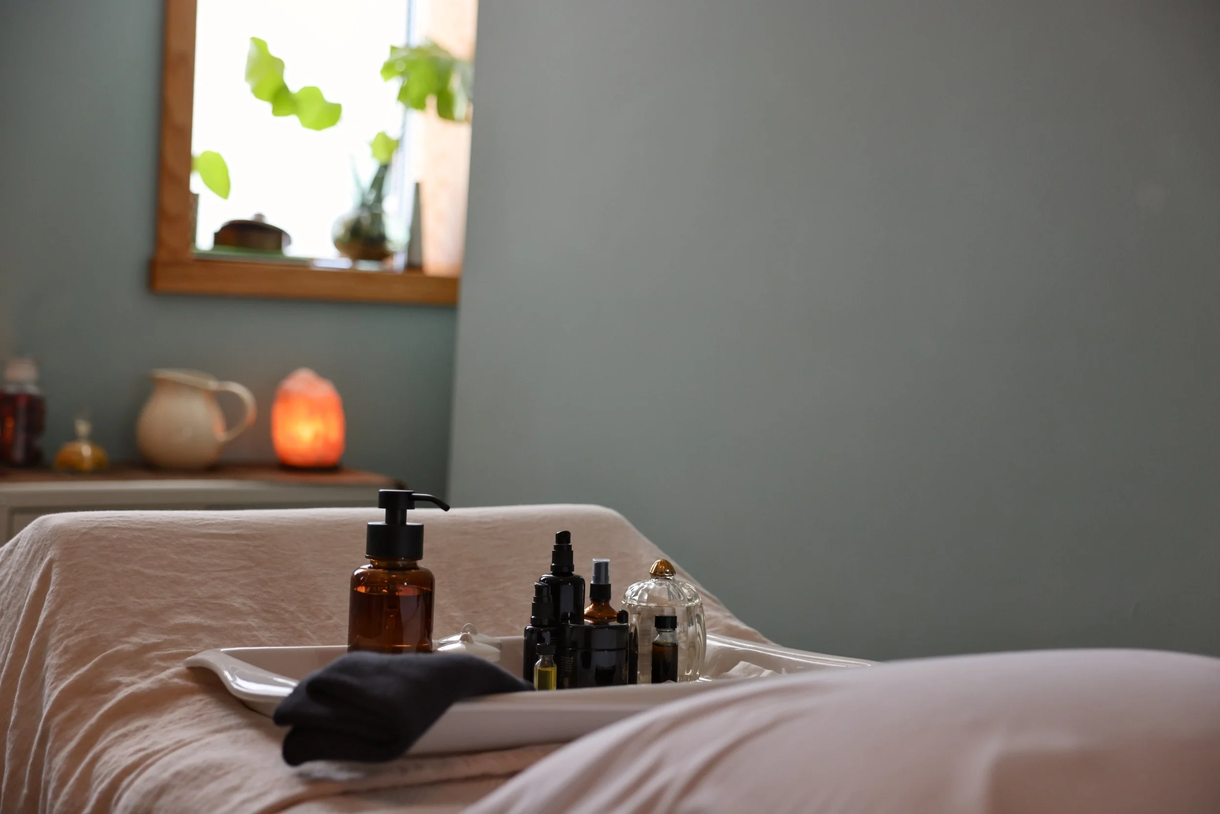 Holistic facial treatment room at The Red Door Studio Hudson Wisconsin